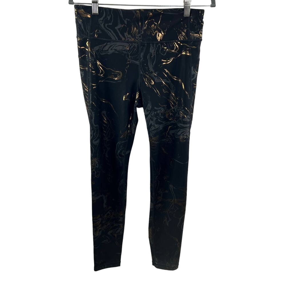 GAP Fit Marble Foil Gold High Waisted Pull-On Athletic Leggings Size M Medium